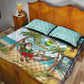 Jamaica Christmas Quilt Bed Set Rasta Santa Snowman Hammock Angel Palm Trees and Tropical Beach - African Pride