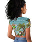 Jamaica Christmas Raglan Cropped T shirt Rasta Santa Snowman Hammock Angel Palm Trees and Tropical Beach - African Pride