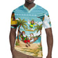 Jamaica Christmas Rugby Jersey Rasta Santa Snowman Hammock Angel Palm Trees and Tropical Beach - African Pride
