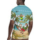 Jamaica Christmas Rugby Jersey Rasta Santa Snowman Hammock Angel Palm Trees and Tropical Beach - African Pride