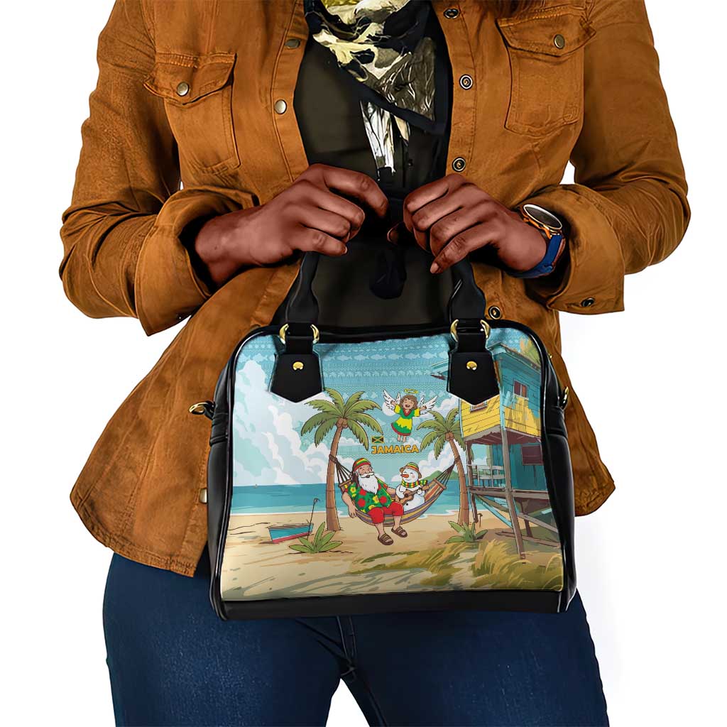 Jamaica Christmas Shoulder Handbag Rasta Santa Snowman Hammock Angel Palm Trees and Tropical Beach - African Pride