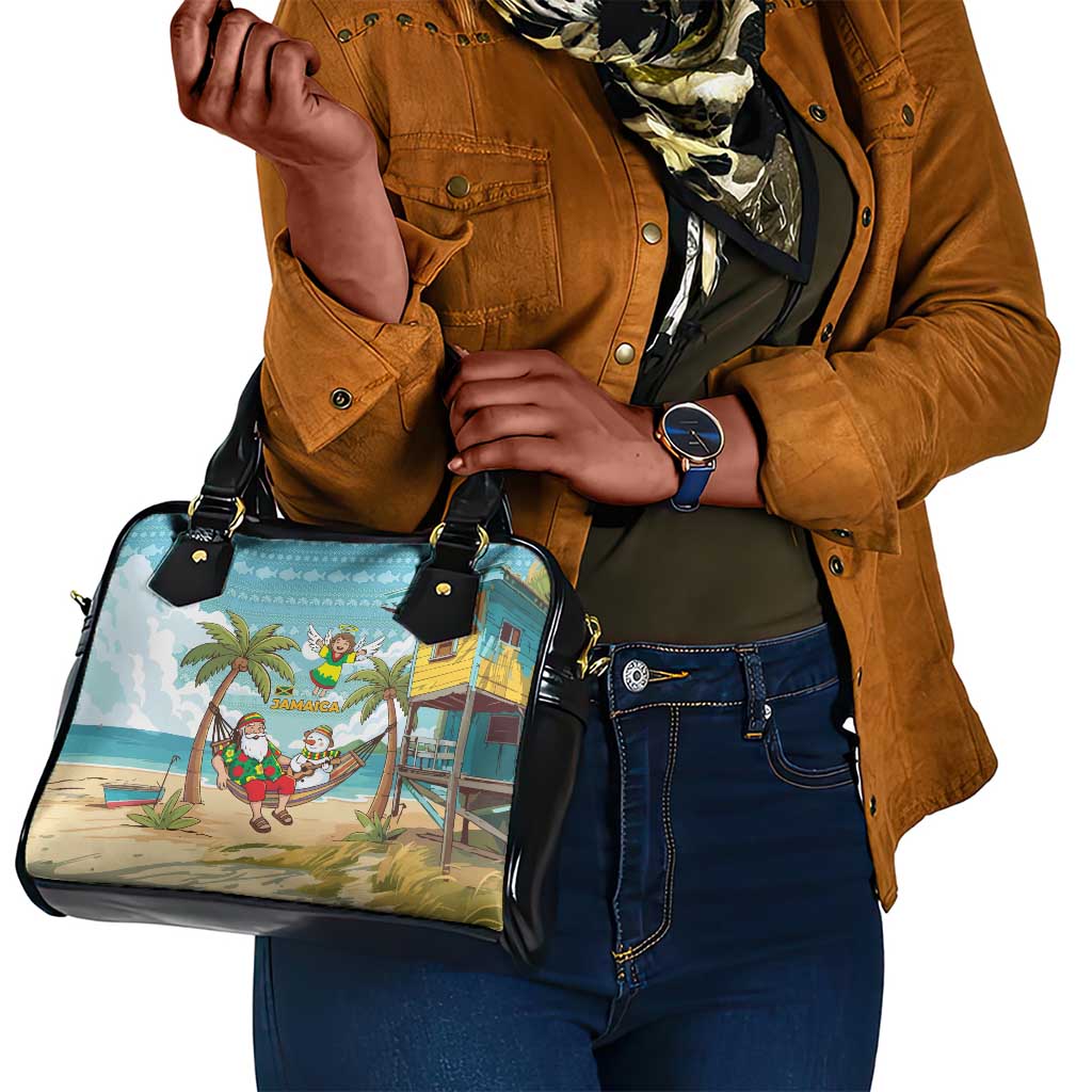 Jamaica Christmas Shoulder Handbag Rasta Santa Snowman Hammock Angel Palm Trees and Tropical Beach - African Pride