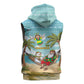 Jamaica Christmas Sleeveless Hoodie Rasta Santa Snowman Hammock Angel Palm Trees and Tropical Beach - African Pride