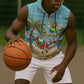 Jamaica Christmas Sleeveless Zip Hoodie Rasta Santa Snowman Hammock Angel Palm Trees and Tropical Beach - African Pride