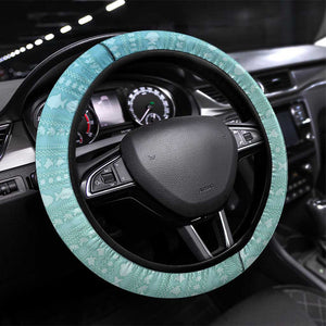 Jamaica Christmas Steering Wheel Cover Rasta Santa Snowman Hammock Angel Palm Trees and Tropical Beach - African Pride