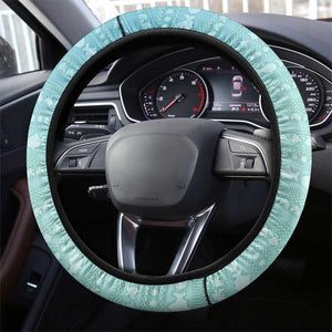 Jamaica Christmas Steering Wheel Cover Rasta Santa Snowman Hammock Angel Palm Trees and Tropical Beach - African Pride