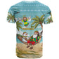 Jamaica Christmas T shirt Rasta Santa Snowman Hammock Angel Palm Trees and Tropical Beach - African Pride