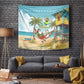 Jamaica Christmas Tapestry Rasta Santa Snowman Hammock Angel Palm Trees and Tropical Beach - African Pride