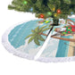Jamaica Christmas Tree Skirt Rasta Santa Snowman Hammock Angel Palm Trees and Tropical Beach - African Pride