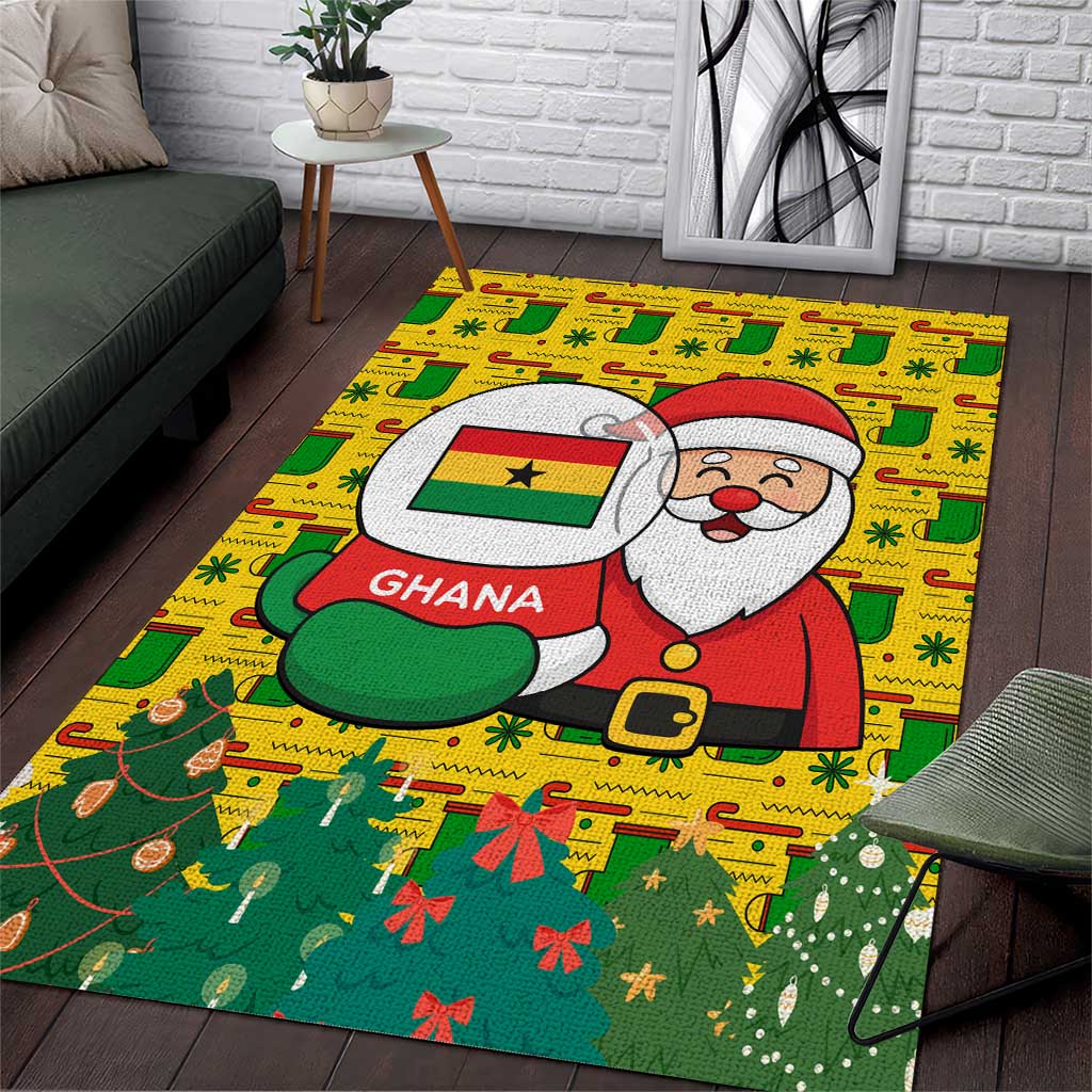 Ghana Christmas Area Rug Santa Ornament National Coat of Arms and ...