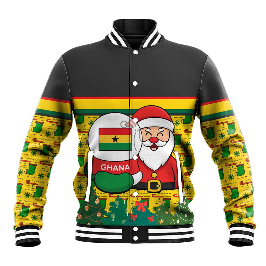 Ghana Christmas Baseball Jacket Santa Ornament National Coat of Arms and Festive - African Pride