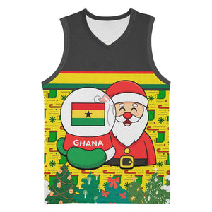 Ghana Christmas Basketball Jersey Santa Ornament National Coat of Arms and Festive - African Pride
