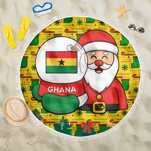 Ghana Christmas Beach Blanket Santa Ornament National Coat of Arms and Festive - African Pride
