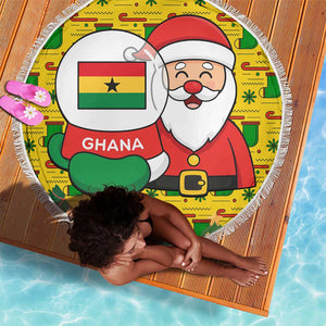 Ghana Christmas Beach Blanket Santa Ornament National Coat of Arms and Festive - African Pride