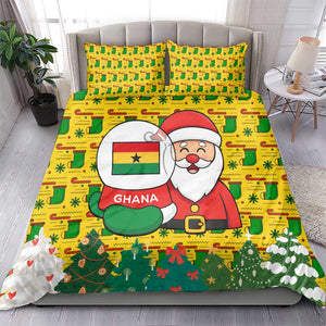 Ghana Christmas Bedding Set Santa Ornament National Coat of Arms and Festive - African Pride