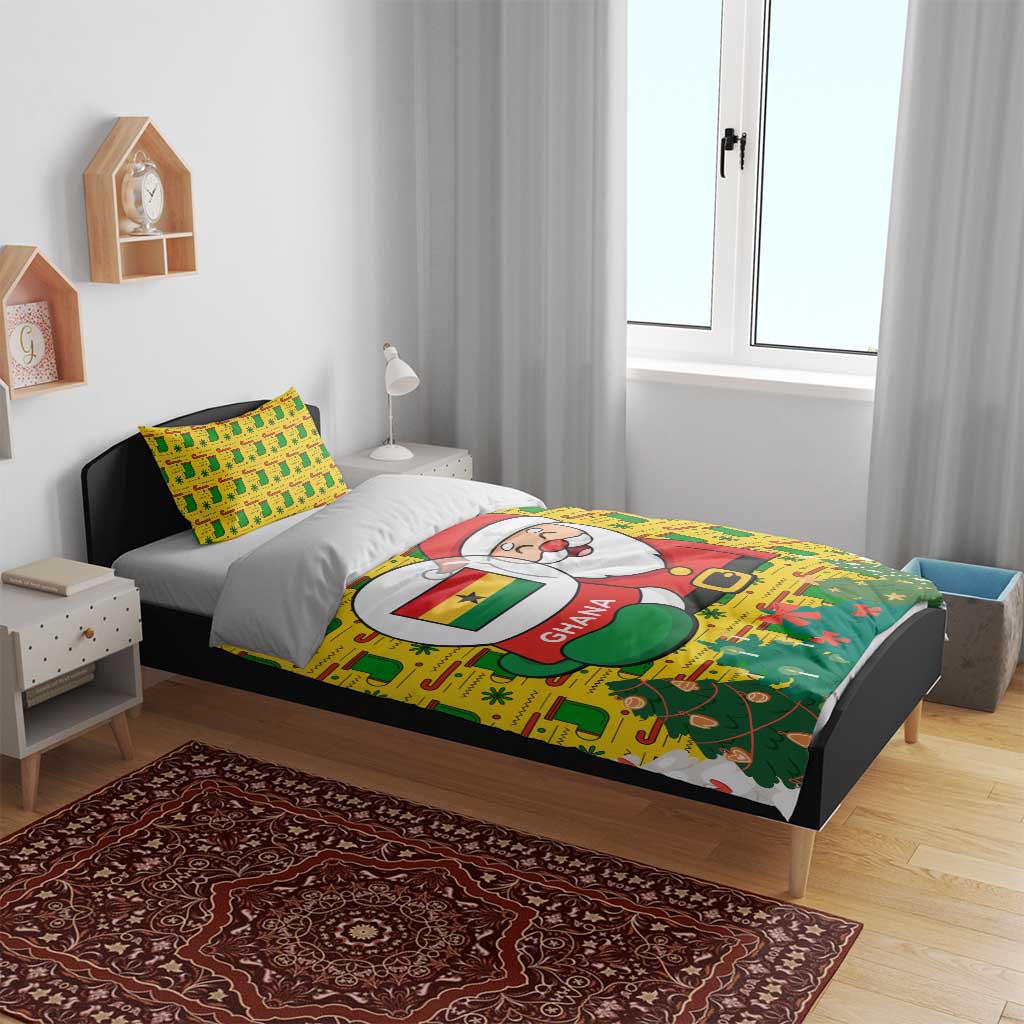 Ghana Christmas Bedding Set Santa Ornament National Coat of Arms and Festive - African Pride