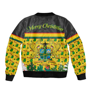 Ghana Christmas Bomber Jacket Santa Ornament National Coat of Arms and Festive - African Pride