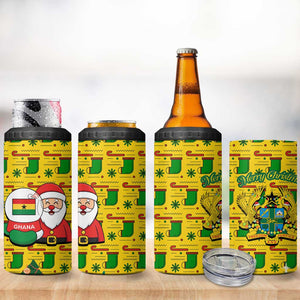 Ghana Christmas 4 in 1 Can Cooler Tumbler Santa Ornament National Coat of Arms and Festive - African Pride