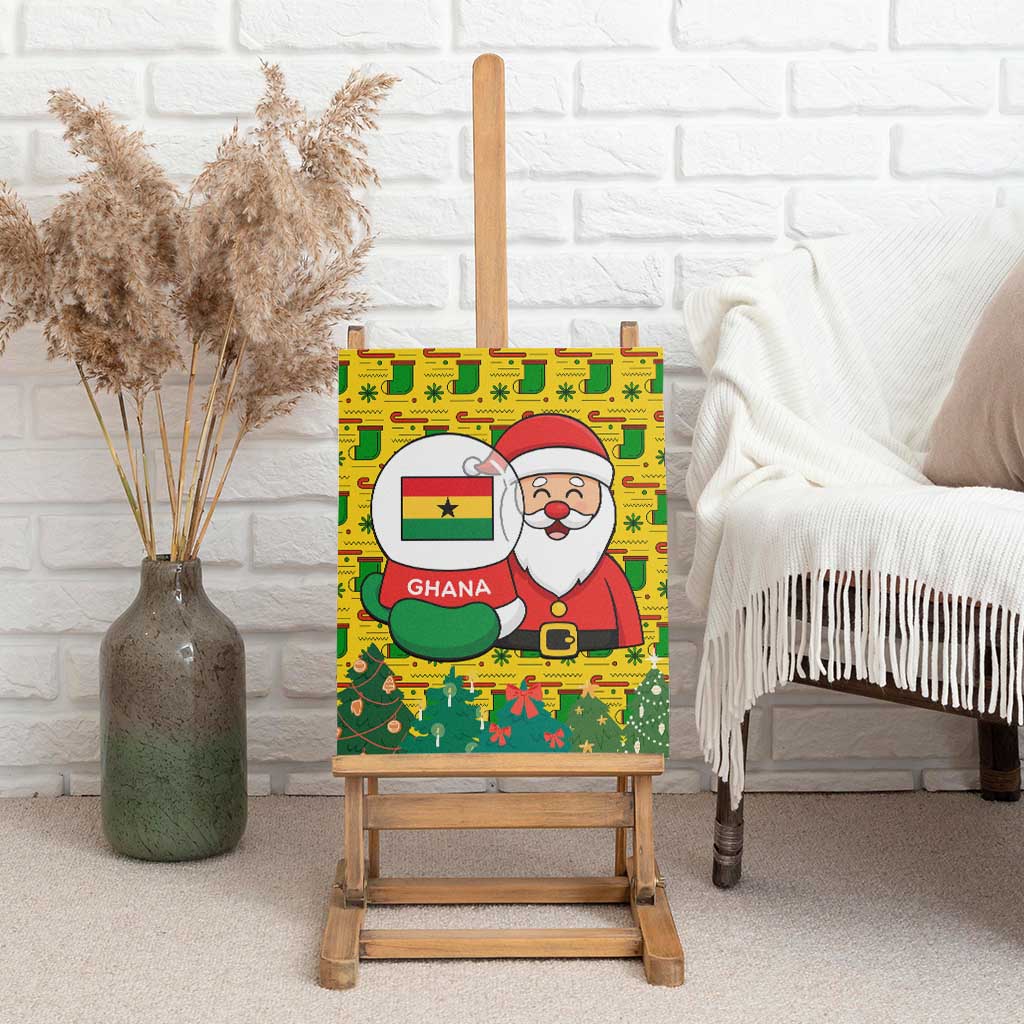 Ghana Christmas Canvas Wall Art Santa Ornament National Coat of Arms and Festive - African Pride