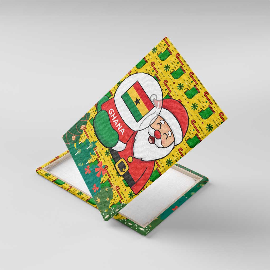 Ghana Christmas Canvas Wall Art Santa Ornament National Coat of Arms and Festive - African Pride