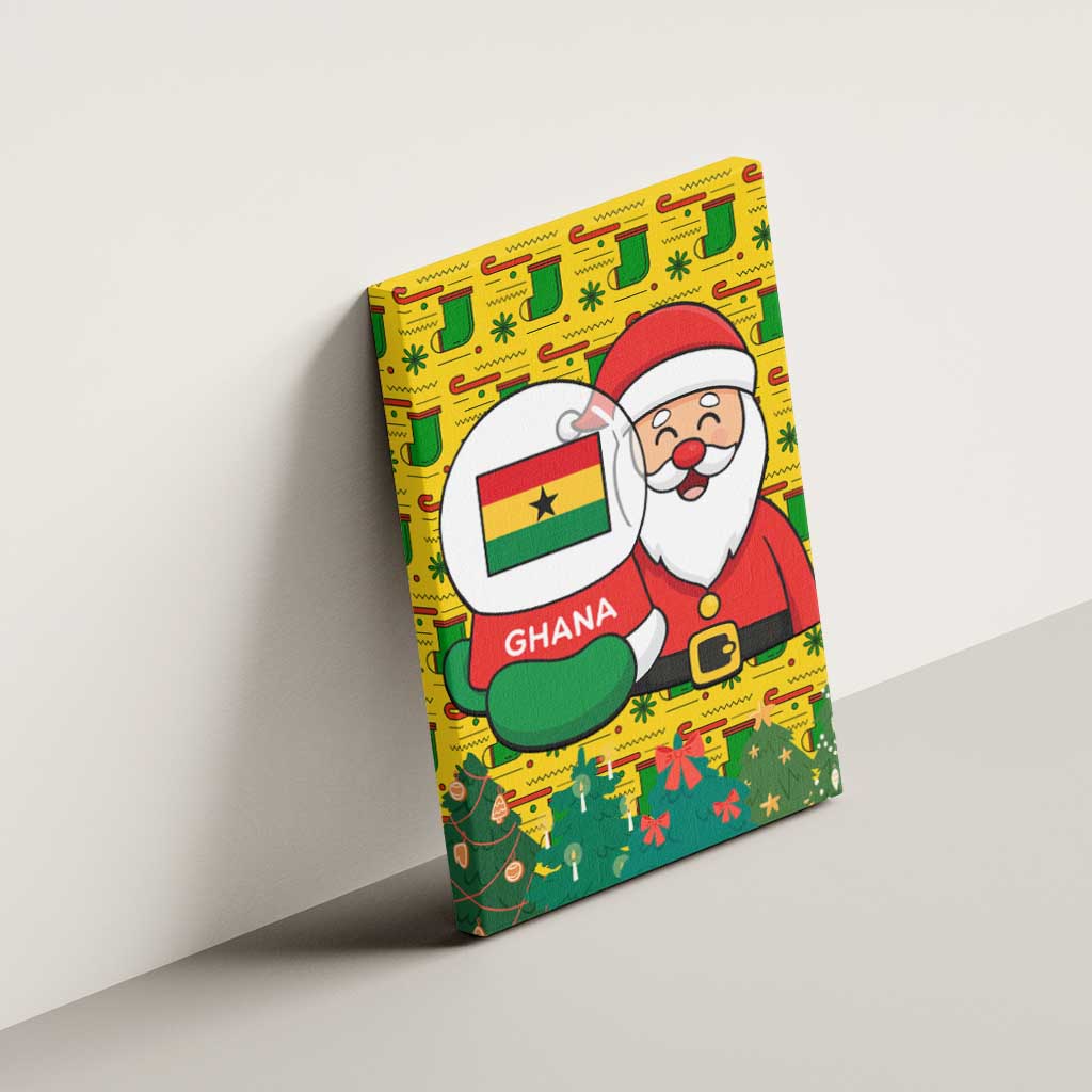 Ghana Christmas Canvas Wall Art Santa Ornament National Coat of Arms and Festive - African Pride