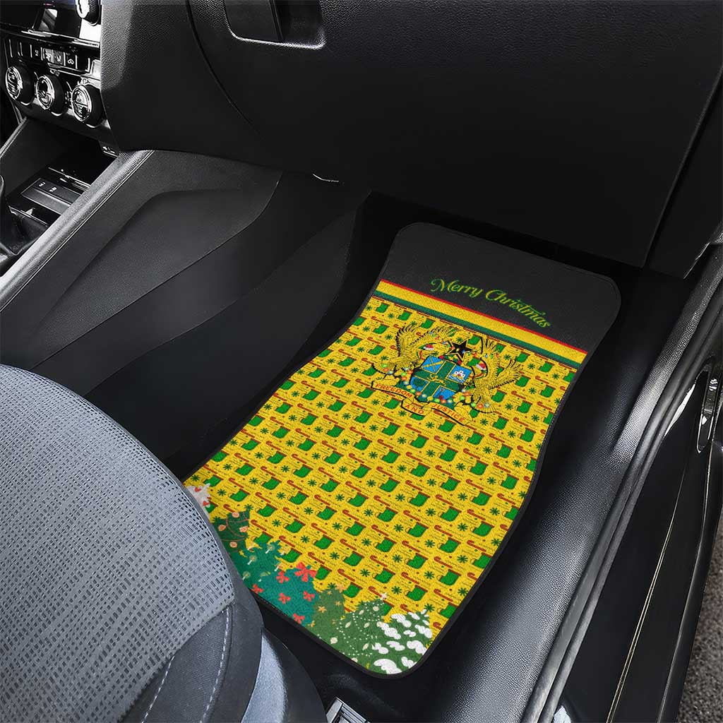 Ghana Christmas Car Mats Santa Ornament National Coat of Arms and Festive - African Pride