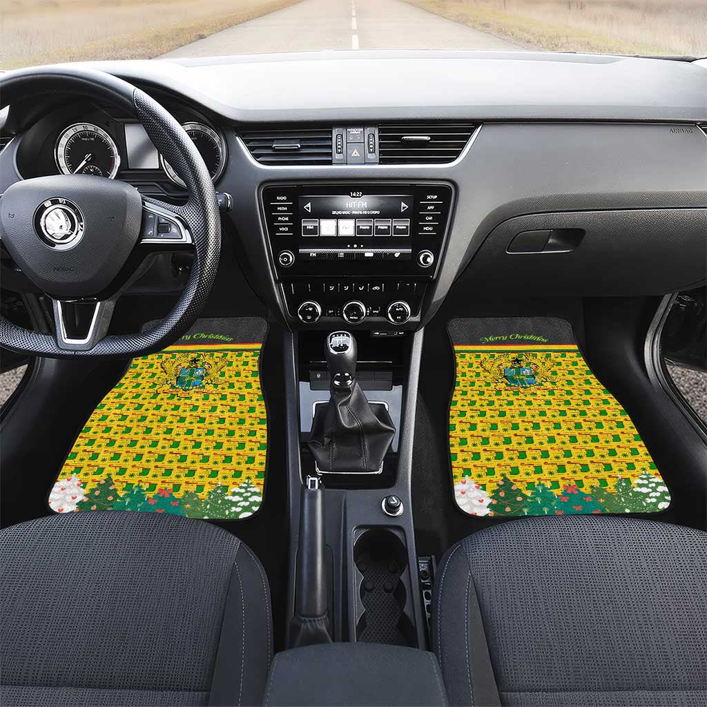 Ghana Christmas Car Mats Santa Ornament National Coat of Arms and Festive - African Pride