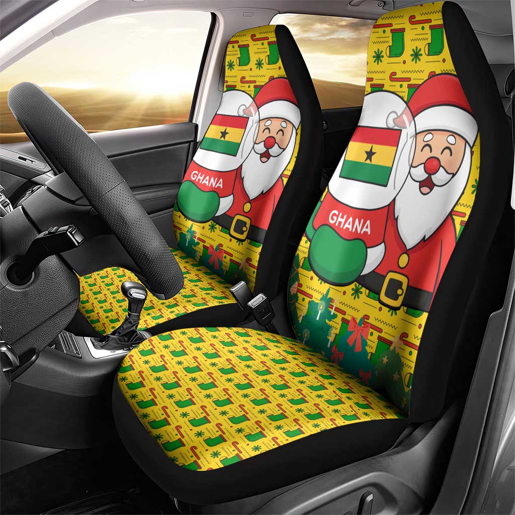 Ghana Christmas Car Seat Cover Santa Ornament National Coat of Arms and Festive - African Pride