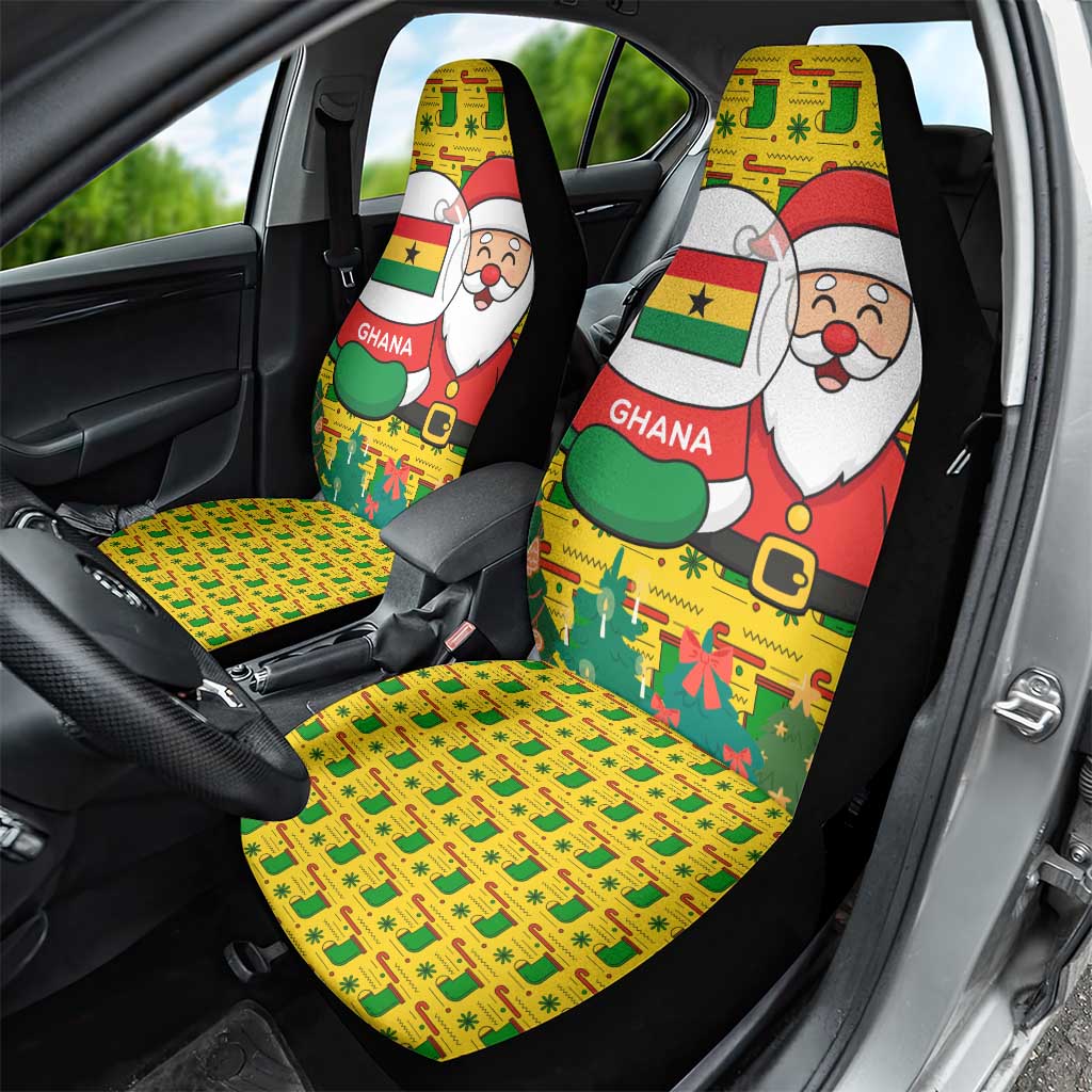 Ghana Christmas Car Seat Cover Santa Ornament National Coat of Arms and Festive - African Pride