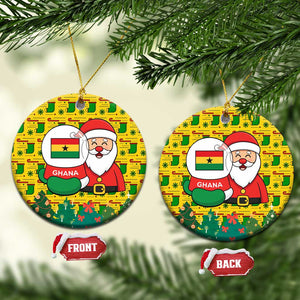 Ghana Christmas Ceramic Ornament Santa Ornament National Coat of Arms and Festive - African Pride
