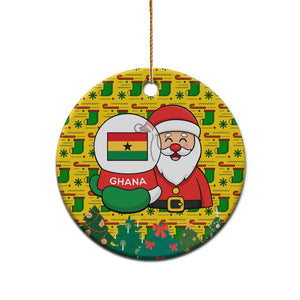 Ghana Christmas Ceramic Ornament Santa Ornament National Coat of Arms and Festive - African Pride