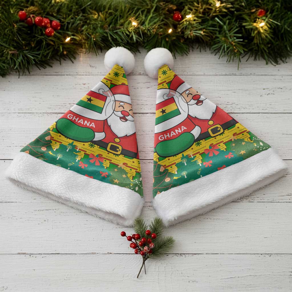 Ghana Christmas Santa Hat Santa Ornament National Coat of Arms and Festive - African Pride