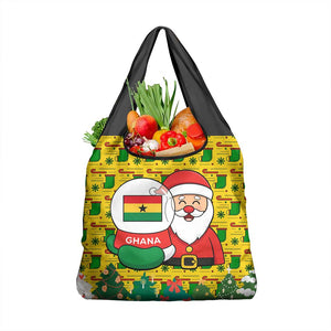 Ghana Christmas Grocery Bag Santa Ornament National Coat of Arms and Festive - African Pride