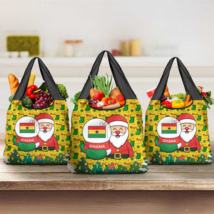 Ghana Christmas Grocery Bag Santa Ornament National Coat of Arms and Festive - African Pride