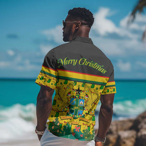 Ghana Christmas Hawaiian Shirt Santa Ornament National Coat of Arms and Festive - African Pride