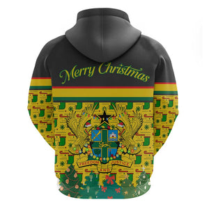 Ghana Christmas Hoodie Santa Ornament National Coat of Arms and Festive - African Pride