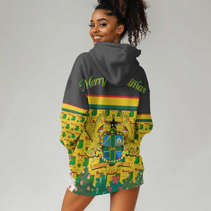 Ghana Christmas Hoodie Dress Santa Ornament National Coat of Arms and Festive - African Pride