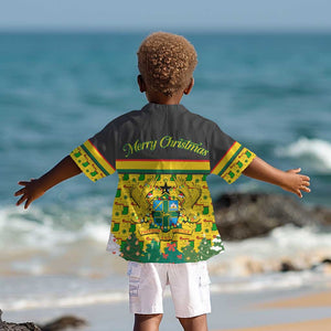 Ghana Christmas Kid Hawaiian Shirt Santa Ornament National Coat of Arms and Festive - African Pride