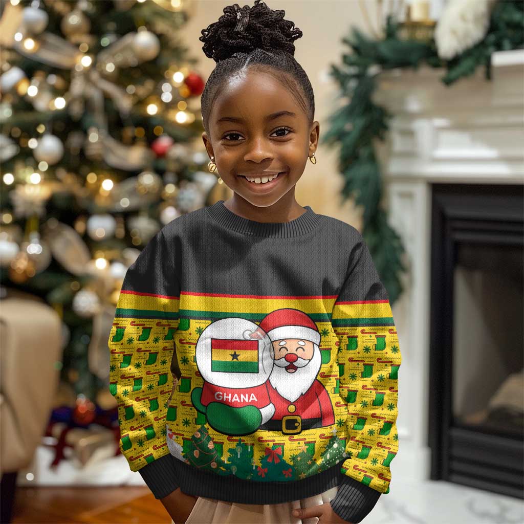 Ghana Christmas Kid Ugly Christmas Sweater Santa Ornament National Coat of Arms and Festive - African Pride