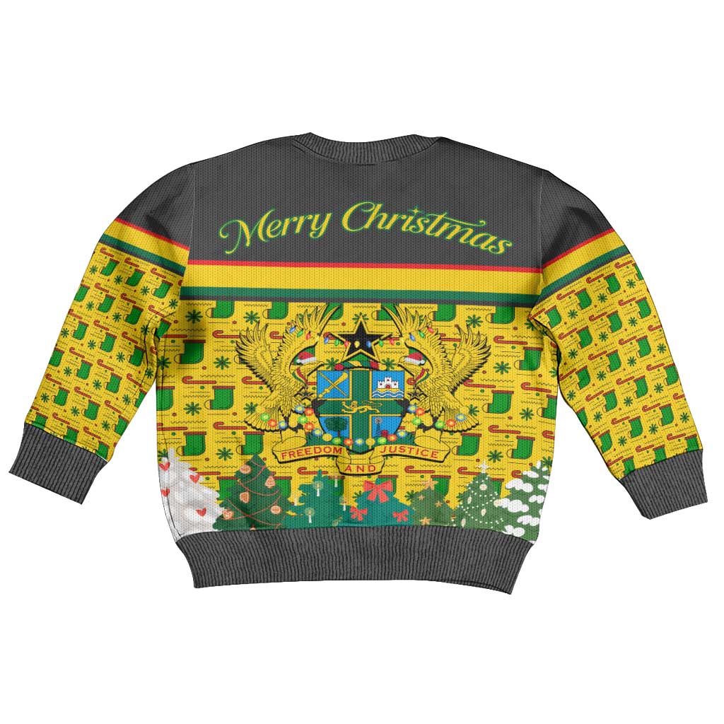Ghana Christmas Kid Ugly Christmas Sweater Santa Ornament National Coat of Arms and Festive - African Pride