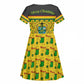 Ghana Christmas Kid Short Sleeve Dress Santa Ornament National Coat of Arms and Festive - African Pride