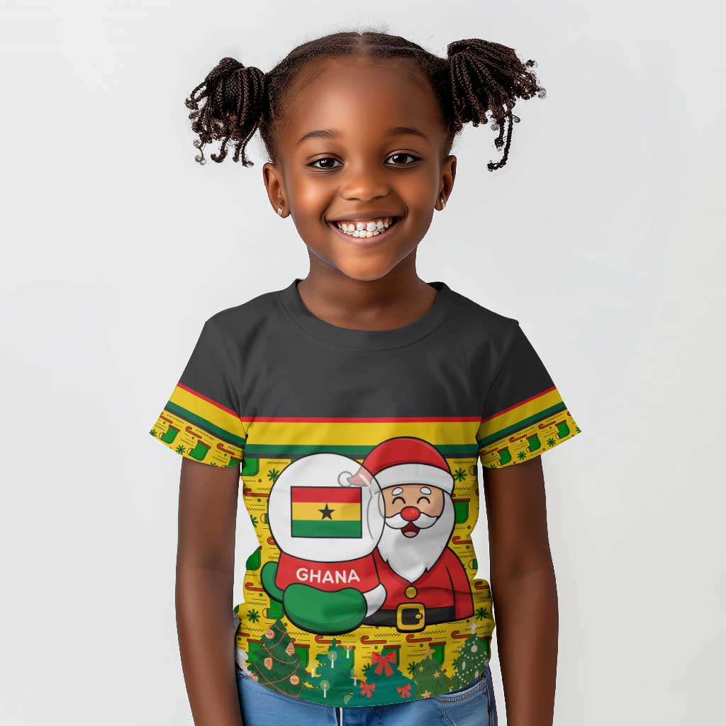 Ghana Christmas Kid T shirt Santa Ornament National Coat of Arms and Festive - African Pride