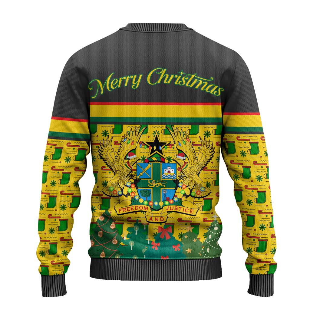 Ghana Christmas Ugly Christmas Sweater Santa Ornament National Coat of Arms and Festive - African Pride