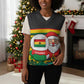 Ghana Christmas Knitted V-Neck Vest Santa Ornament National Coat of Arms and Festive - African Pride