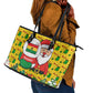 Ghana Christmas Leather Tote Bag Santa Ornament National Coat of Arms and Festive - African Pride