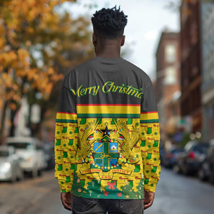Ghana Christmas Long Sleeve Shirt Santa Ornament National Coat of Arms and Festive - African Pride