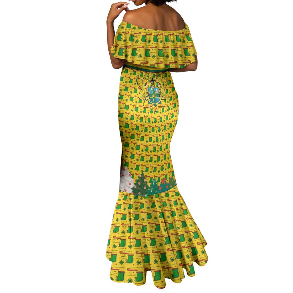 Ghana Christmas Mermaid Dress Santa Ornament National Coat of Arms and Festive - African Pride