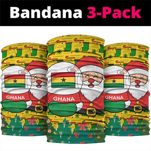 Ghana Christmas Neck Gaiter Santa Ornament National Coat of Arms and Festive - African Pride