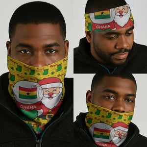 Ghana Christmas Neck Gaiter Santa Ornament National Coat of Arms and Festive - African Pride
