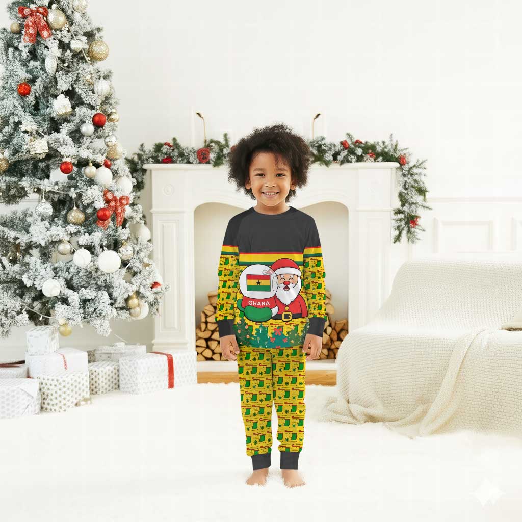 Ghana Christmas Pajama Set Santa Ornament National Coat of Arms and Festive - African Pride